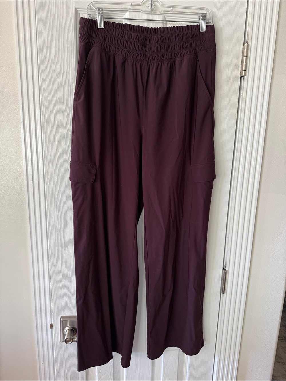 Old Navy Wide-Leg Cargo Pants in Deep Plum